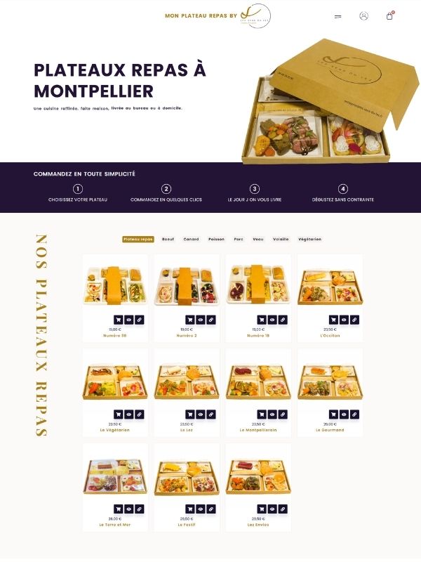 creation site de vente en ligne plateau repas